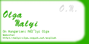 olga malyi business card